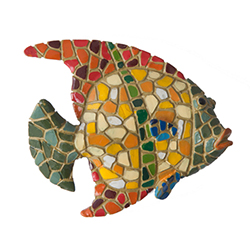 Fish mosaic figurine