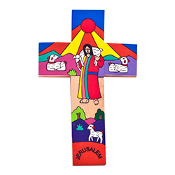 Jesus Christ The Good Shepherd Wooden Cross