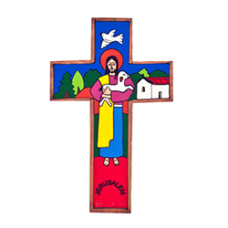 The Lord Is My Shepherd Jesus Christ Wooden Cross