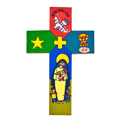 Madonna & Child Jesus Christ Wooden Cross