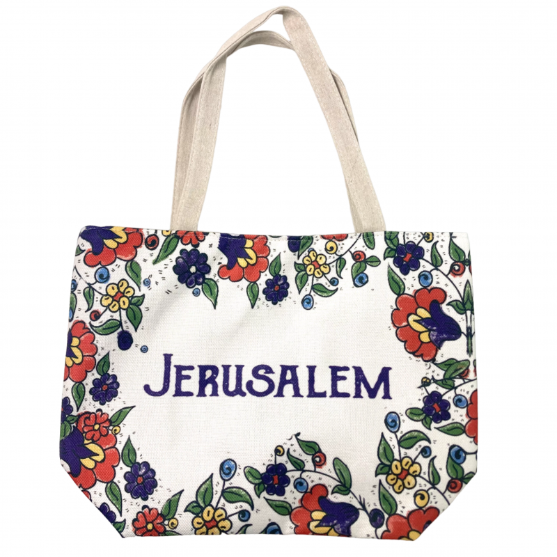 Canvas Tote Bag- Jerusalem Flowers