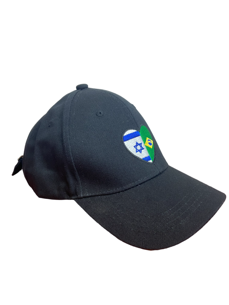 Israel/Brazil Heart flag Cap different colors - Image 2