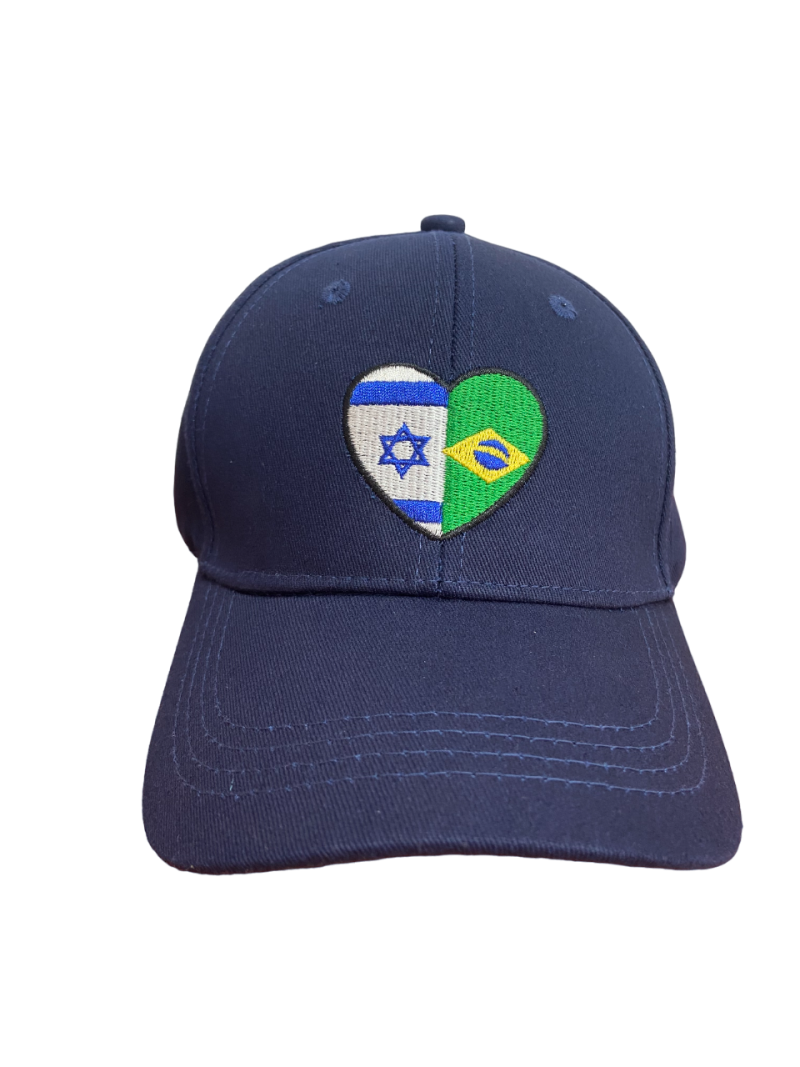 Israel/Brazil Heart flag Cap different colors - Image 3
