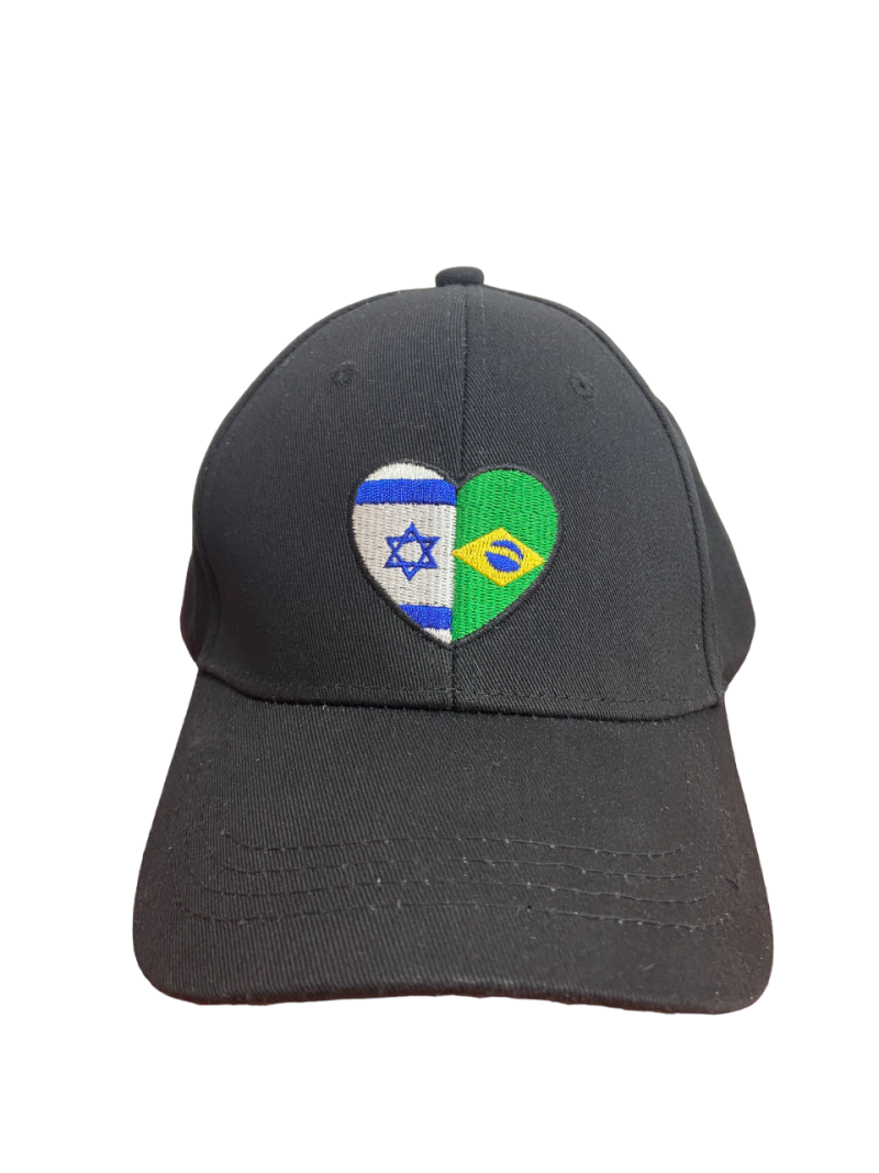 Israel/Brazil Heart flag Cap different colors